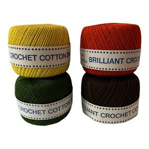 4 DMC Brilliant Crochet Cotton Mixed Color Lot New